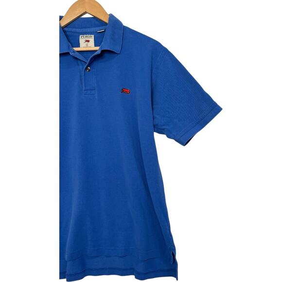 Perlis Polo Shirt Mens Medium Blue Embroidered Crawfish Logo Southern Preppy - Picture 5 of 14